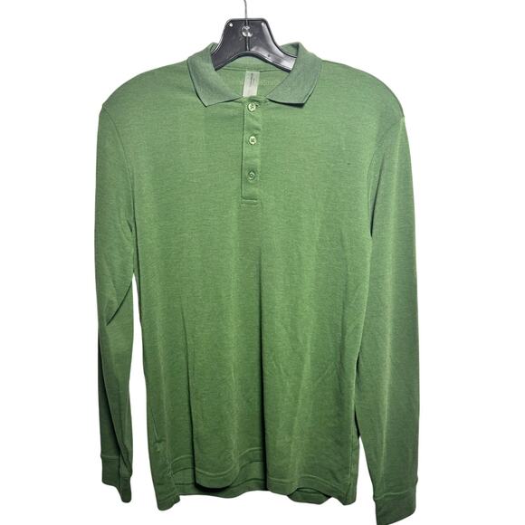 Outdoor Voices Men's Size XXS Birdie Long Sleeve Polo Greenwoods Green NWT - Picture 1 of 7